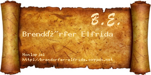 Brendörfer Elfrida névjegykártya